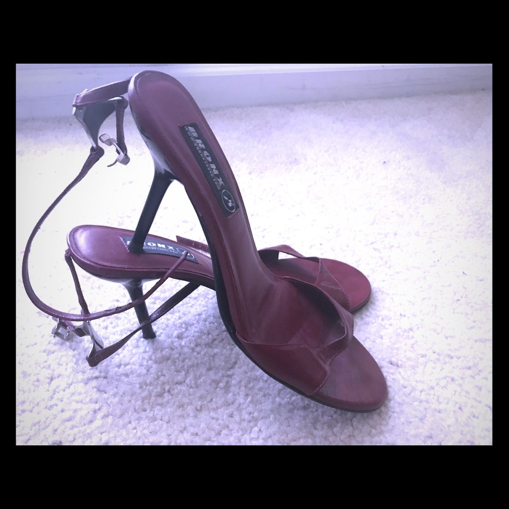 Red stilletto sandals